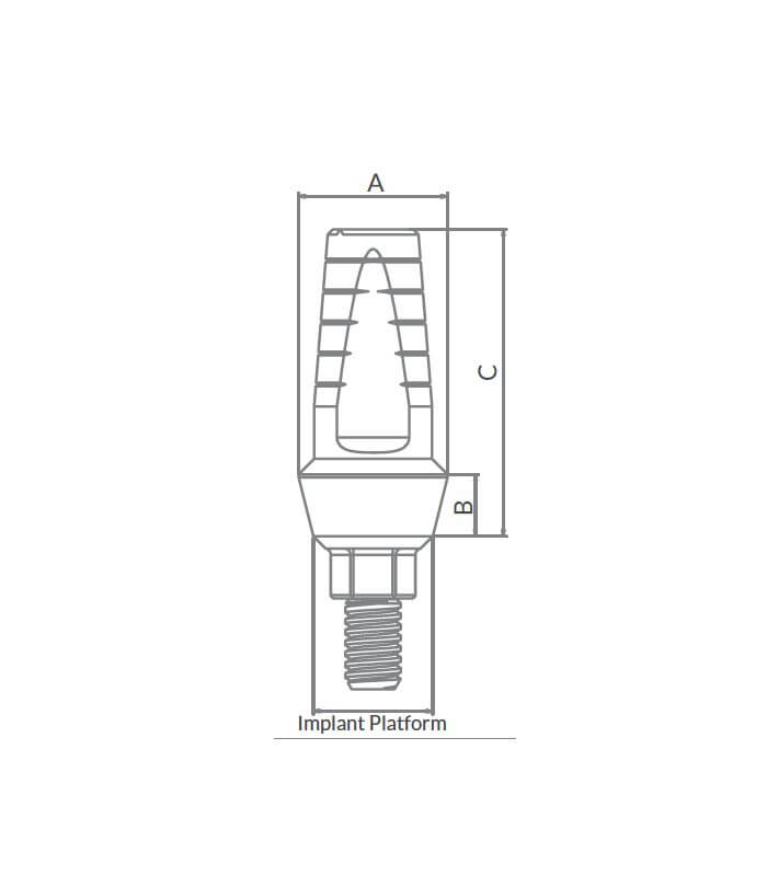 Straight Esthetic Abutments with Various Cuff Heights IH