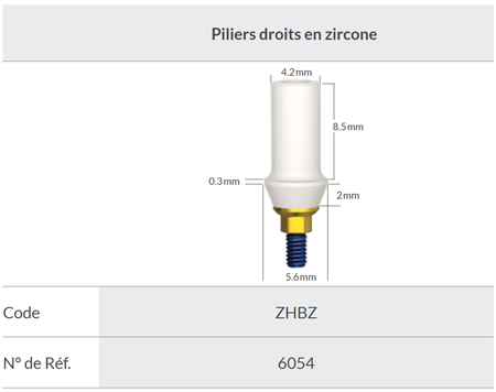 Straight Zirconia Abutment - Order information